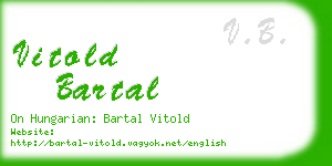 vitold bartal business card